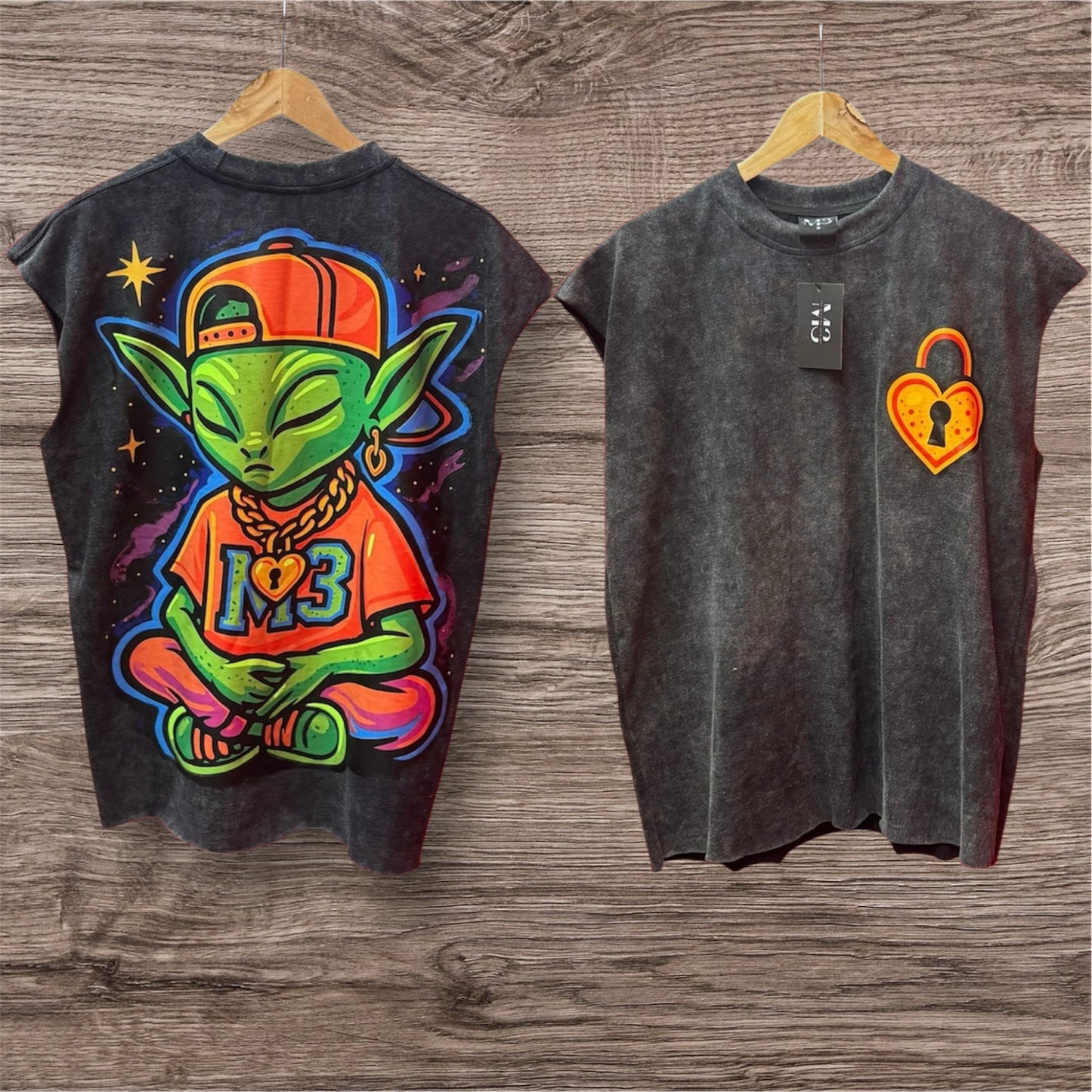 SELF IS SACR3D – Sleeveless Acid Wash Tee